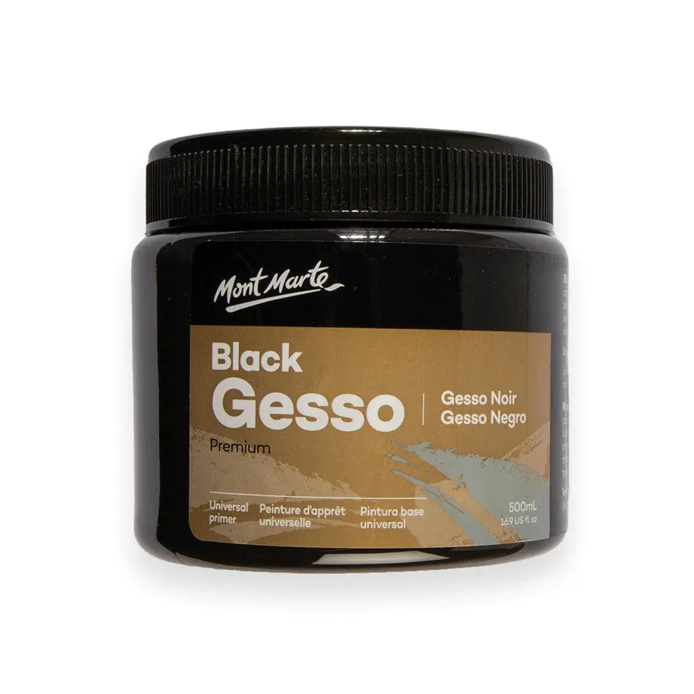 Black Gesso Tub 500ml - Mont Marte