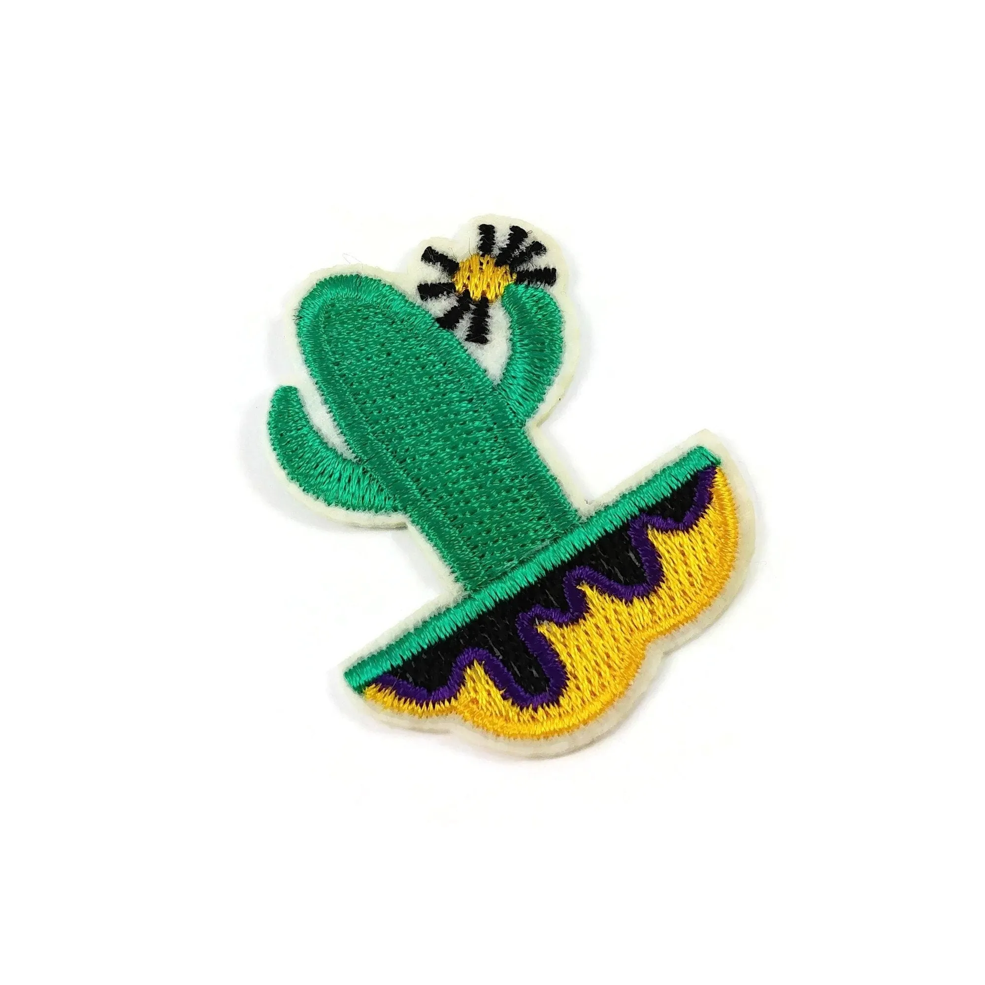 Cactus embroidered iron on patch
