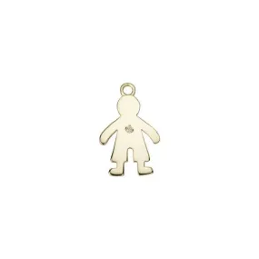 Charm, Kid Boy with Sunny Yellow Diamond 18x11mm, Gold Plated (1 Piece)