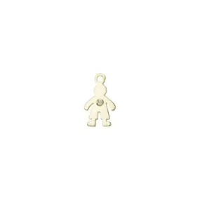 Charm, Kid Boy with Sunny Yellow Diamond 18x13mm, Gold Plated (1 Piece)