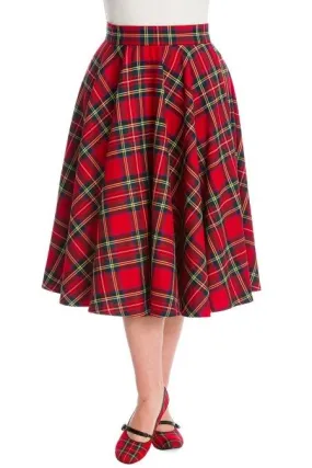Dancing Days Retro 50s Red Tartan Party Swing Skirt