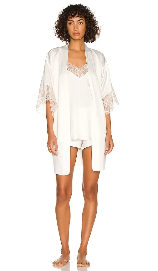 Flora Nikrooz Charmeuse Robe in Ivory