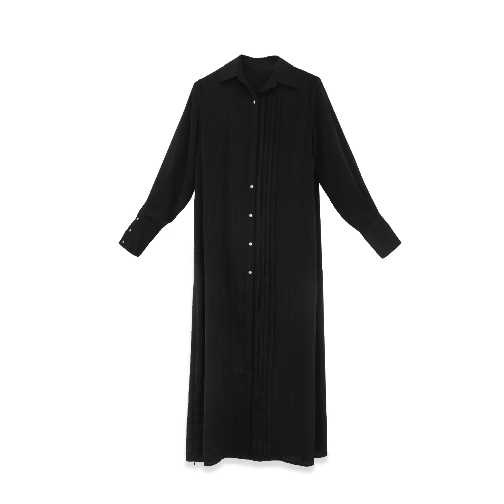 FLOWY PLEAT  SHIRT DRESS