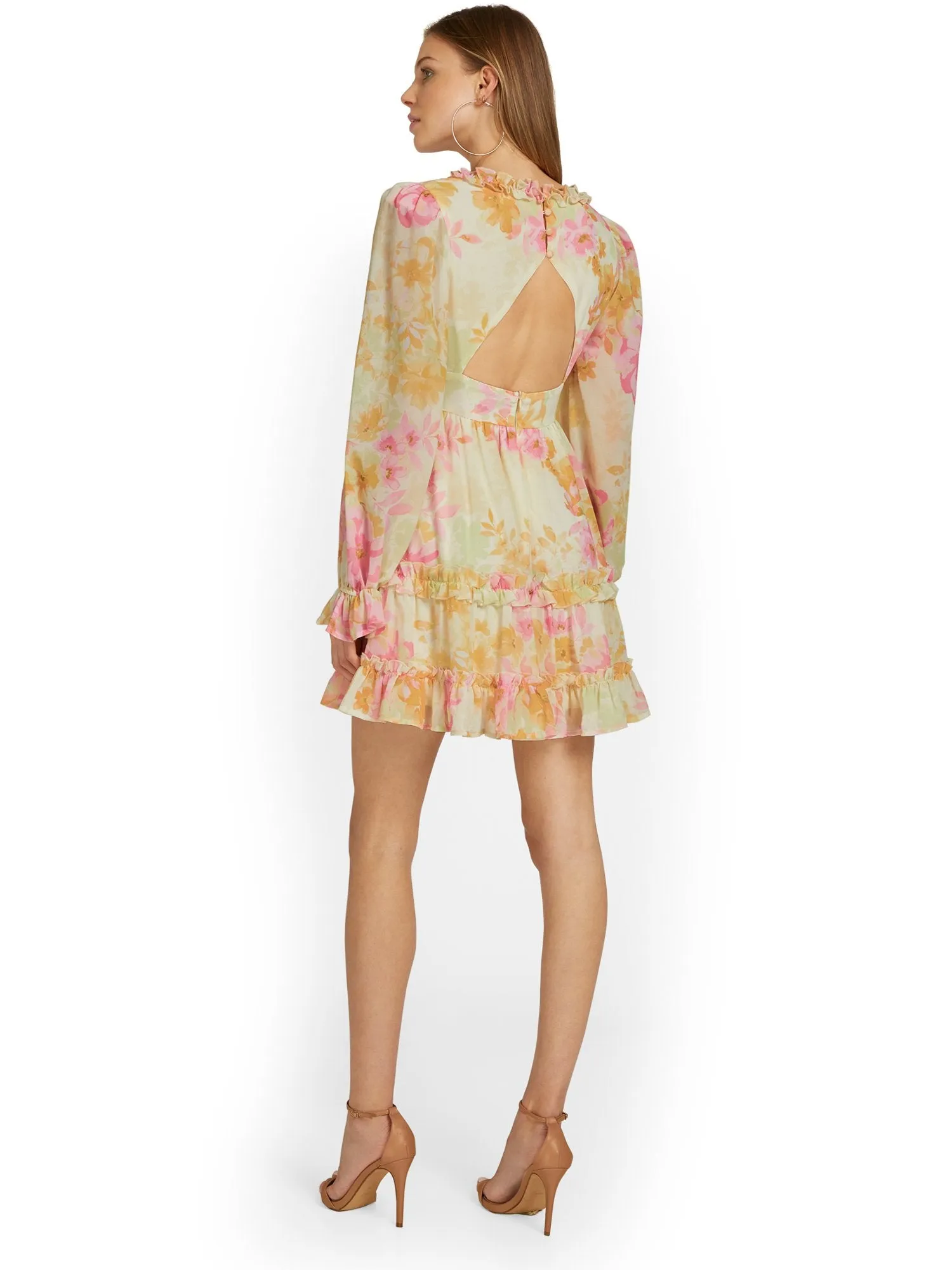 Flying Tomato Floral Pastel Ruffle-Trim Mini Dress - Brands We Love