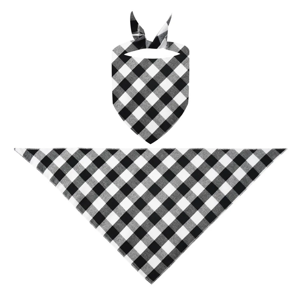 Hellokitty with Merry Christmas Letter and Tree Printed Black&White Plaid Family Pajama Sets
