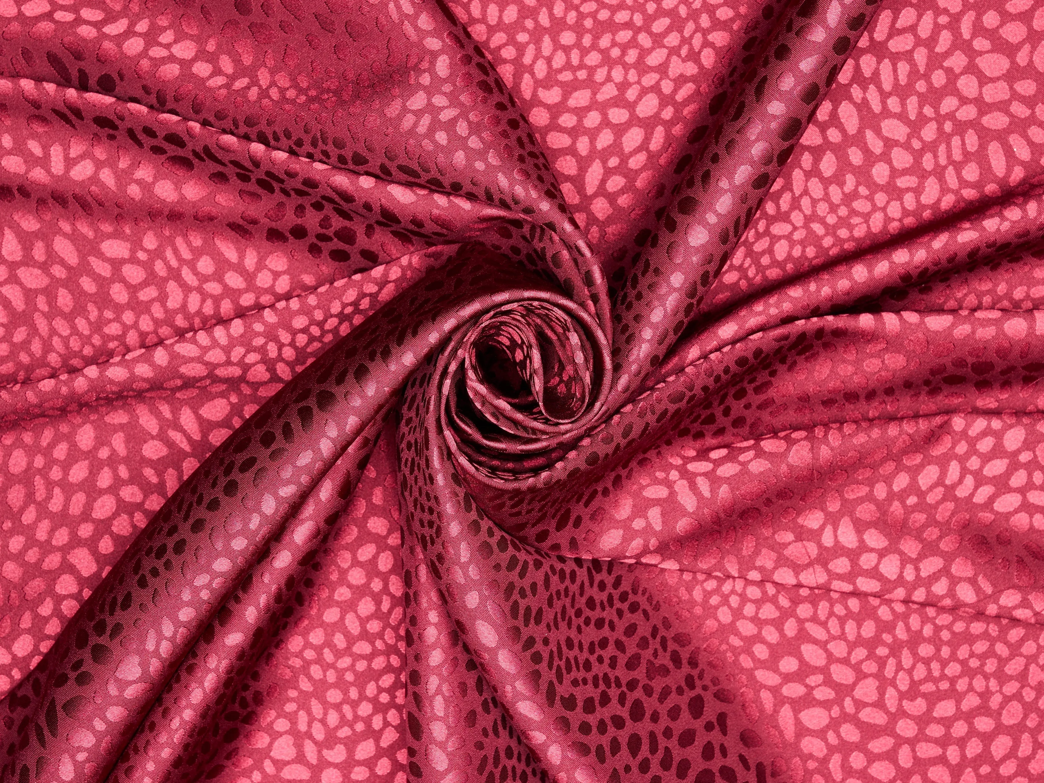 JACQUARD silky SATIN fabric by the yard - small Cheetah jacquard pattern -  flowy fabric