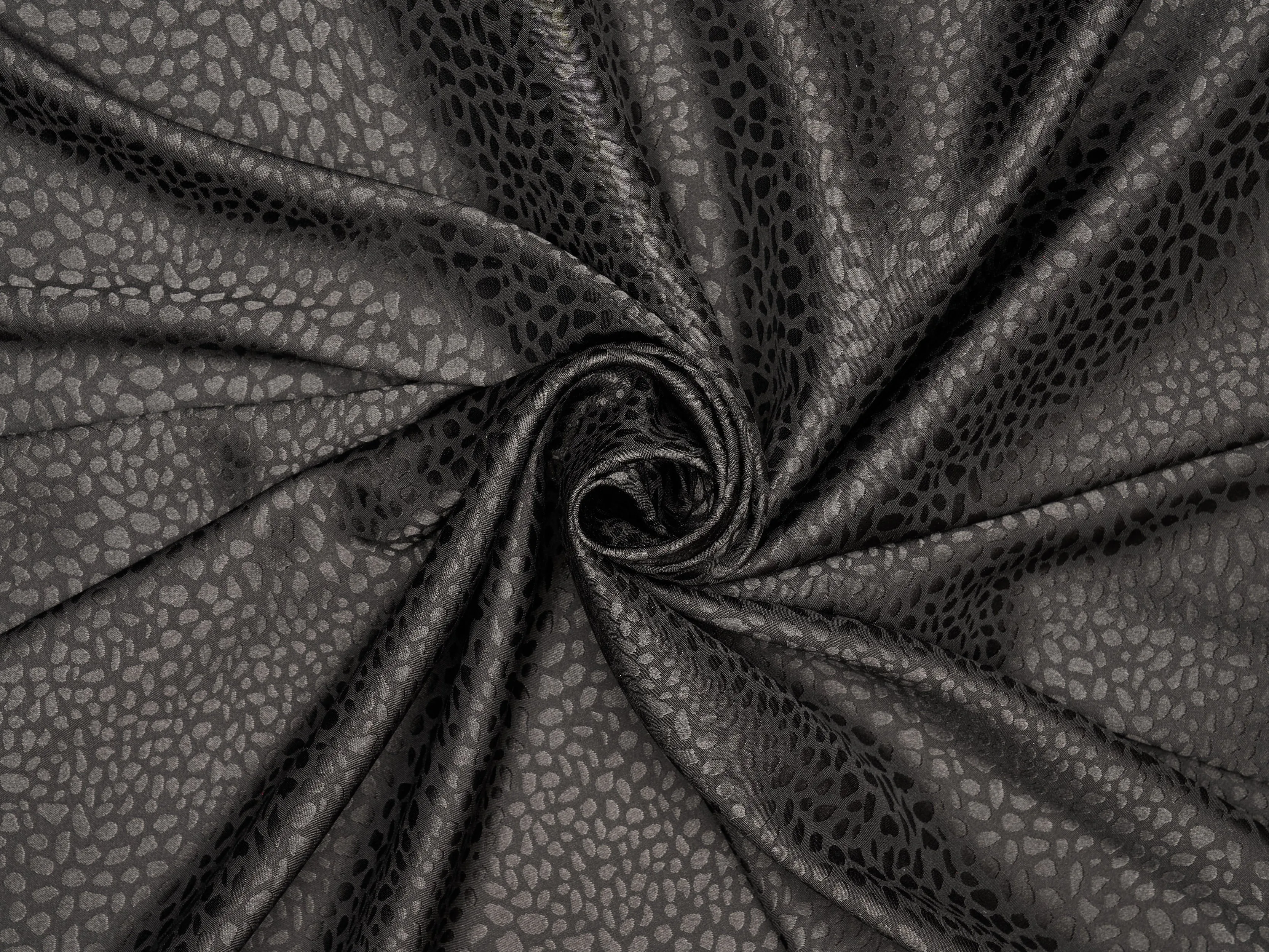 JACQUARD silky SATIN fabric by the yard - small Cheetah jacquard pattern -  flowy fabric