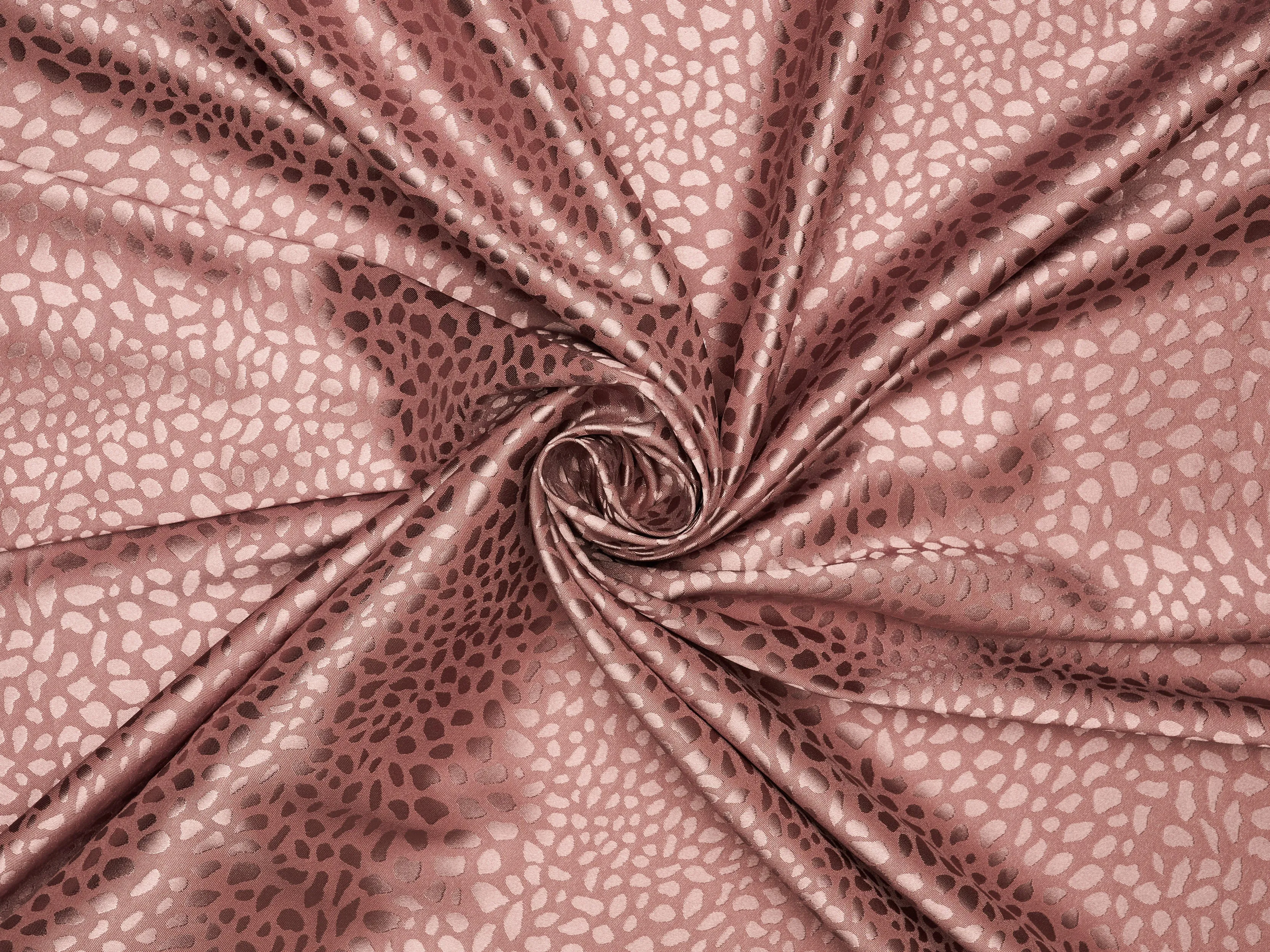 JACQUARD silky SATIN fabric by the yard - small Cheetah jacquard pattern -  flowy fabric