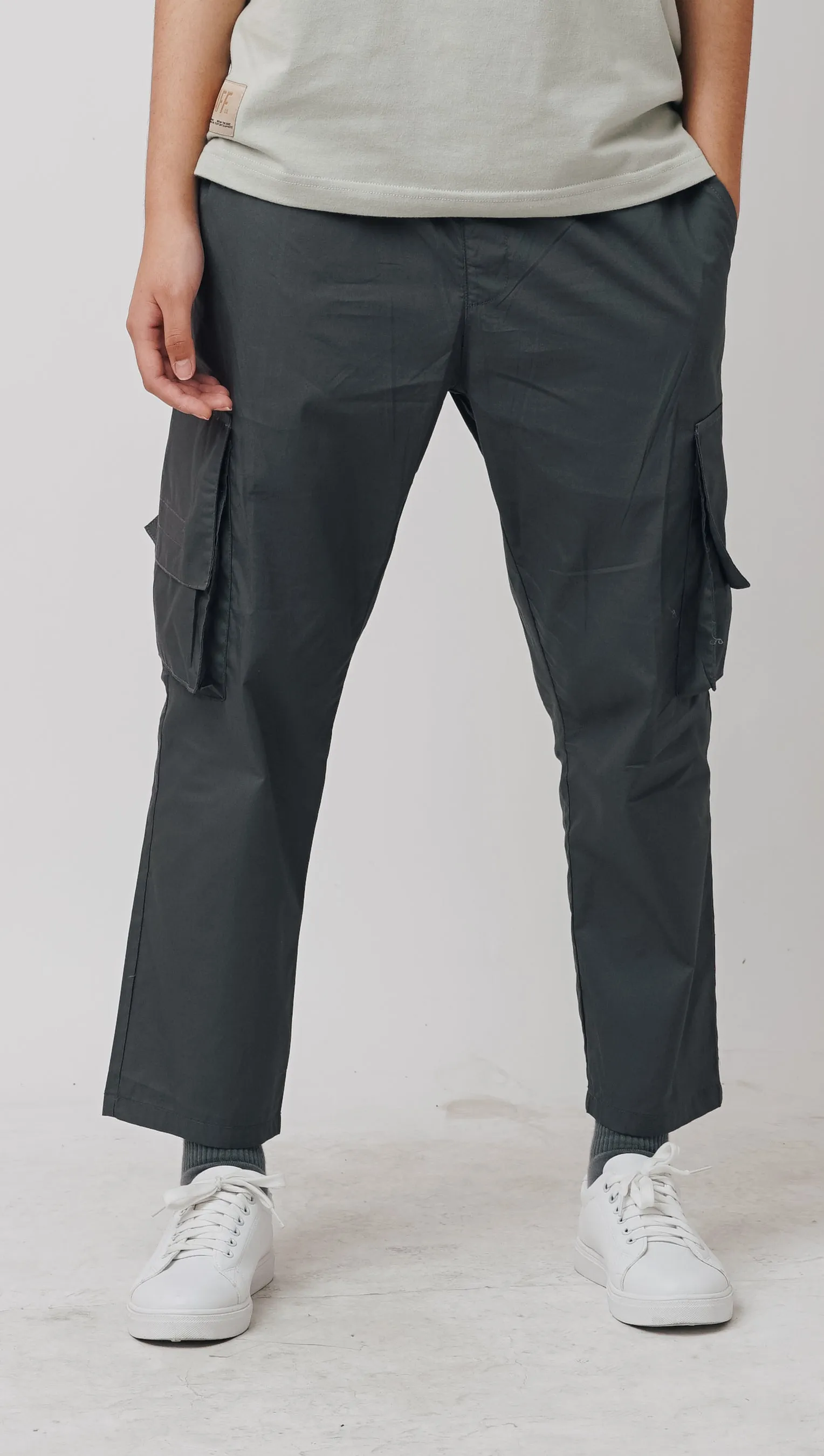 Light Cargo Cut Pants Pewter grey