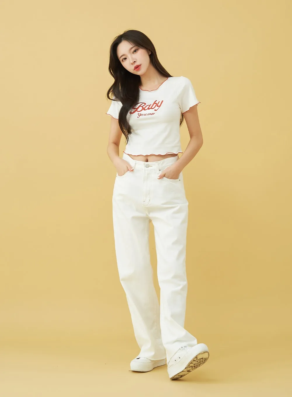 Light Semi Wide Cotton Pants BU0807