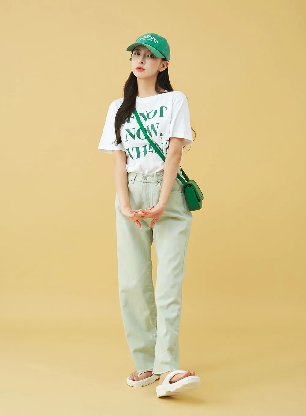 Light Semi Wide Cotton Pants BU0807