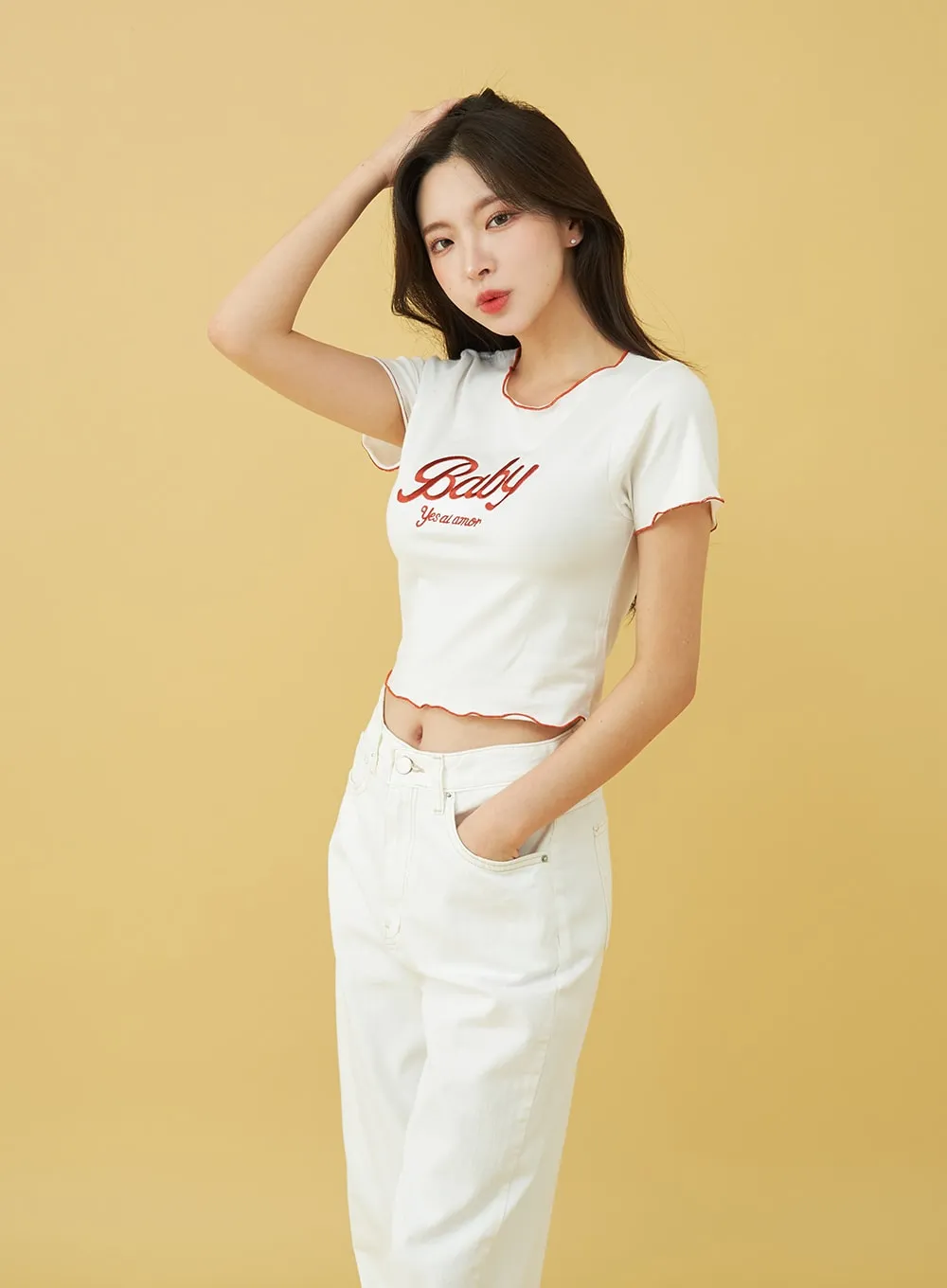 Light Semi Wide Cotton Pants BU0807