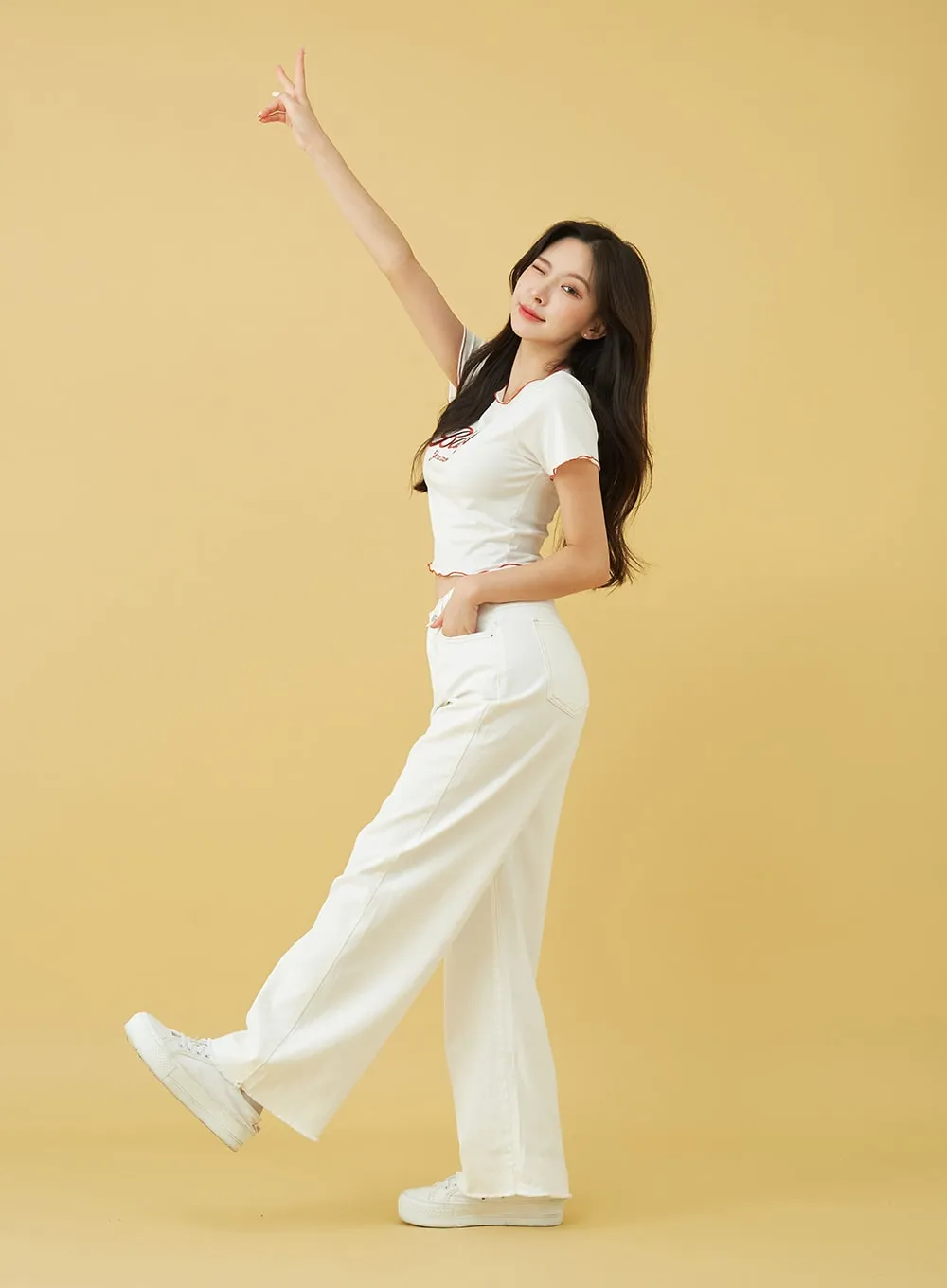 Light Semi Wide Cotton Pants BU0807