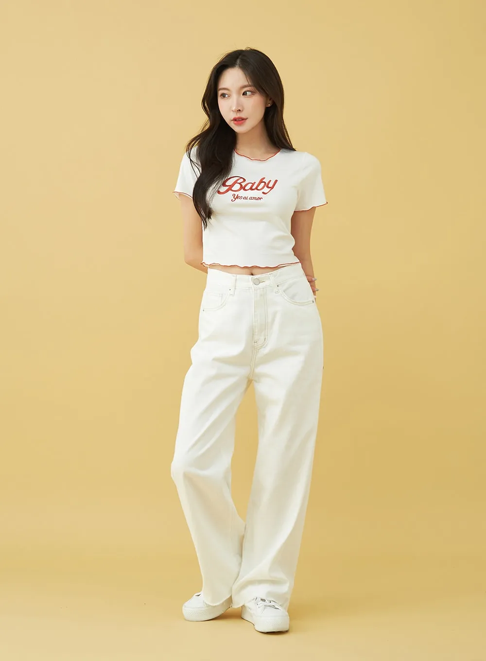 Light Semi Wide Cotton Pants BU0807