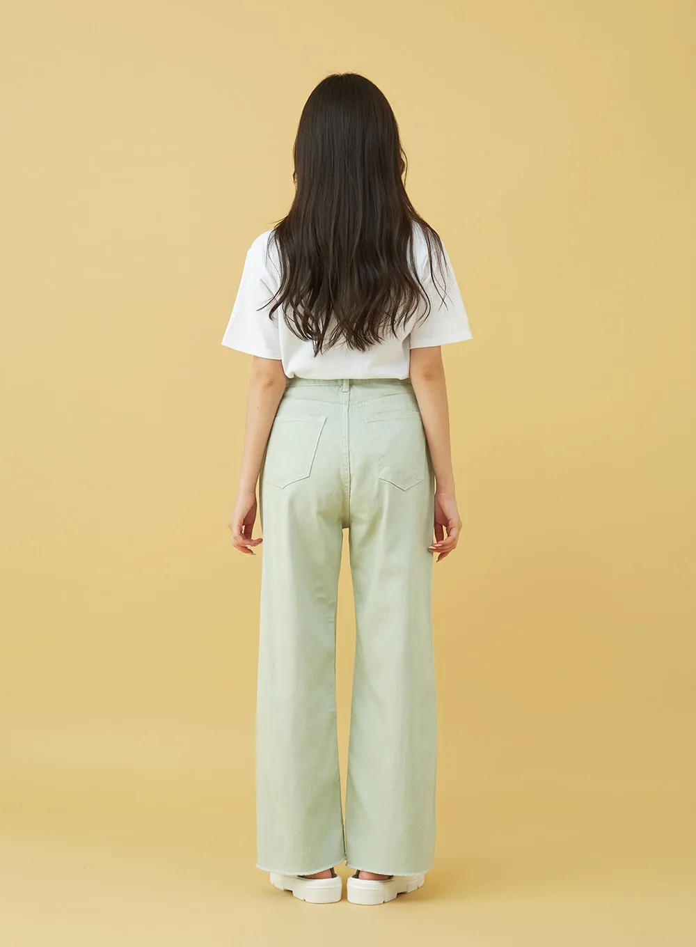 Light Semi Wide Cotton Pants BU0807