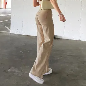 Low Denim Straight Oversize Wide Fashion Women's Vintage Pants