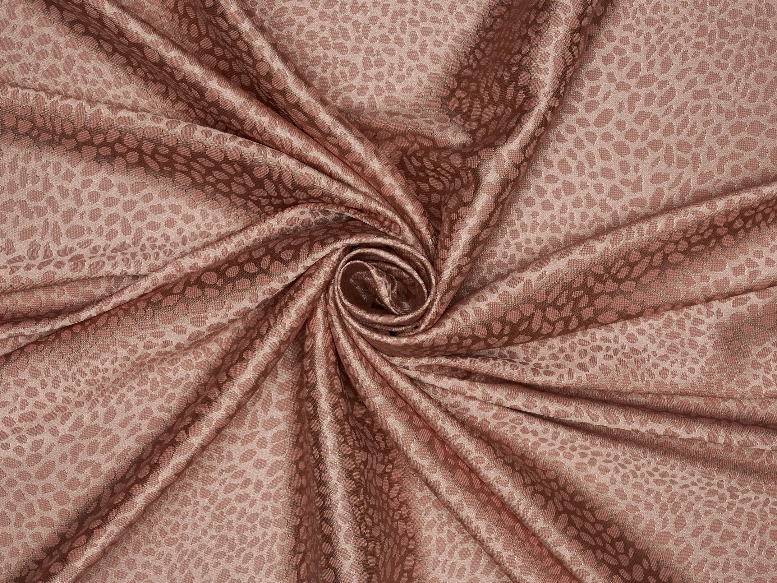 MAUVE SILKY JACQUARD SATIN fabric by the yard - small animal  jacquard pattern - lightweight flowy fabric