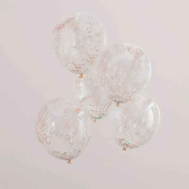 PASTEL PINK BEAD CONFETTI FILLED BALLOONS