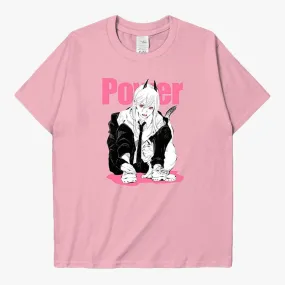 Power and Meowy Chainsaw Man Manga T-Shirt