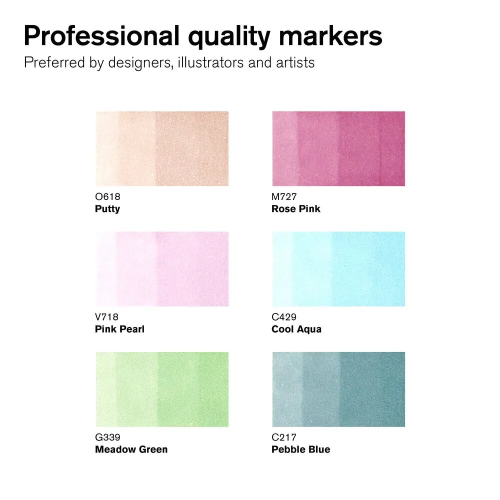 Promarker Brush 6 Pastel Tones