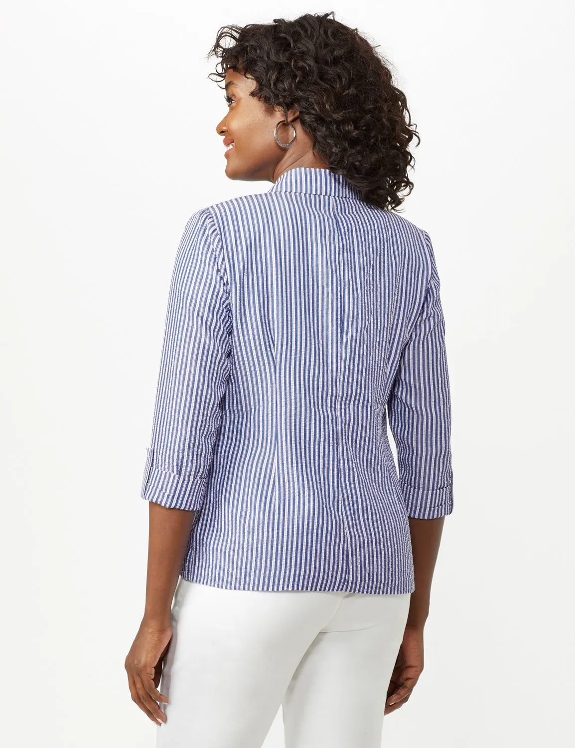 Seersucker Striped Topper