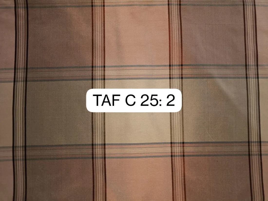 SILK TAFFETA FABRIC Light pastel colour plaids 54" wideTAFC25[2]