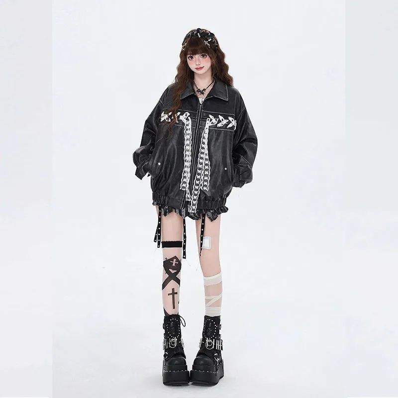Sweet Girl Style Pink Loose Coat