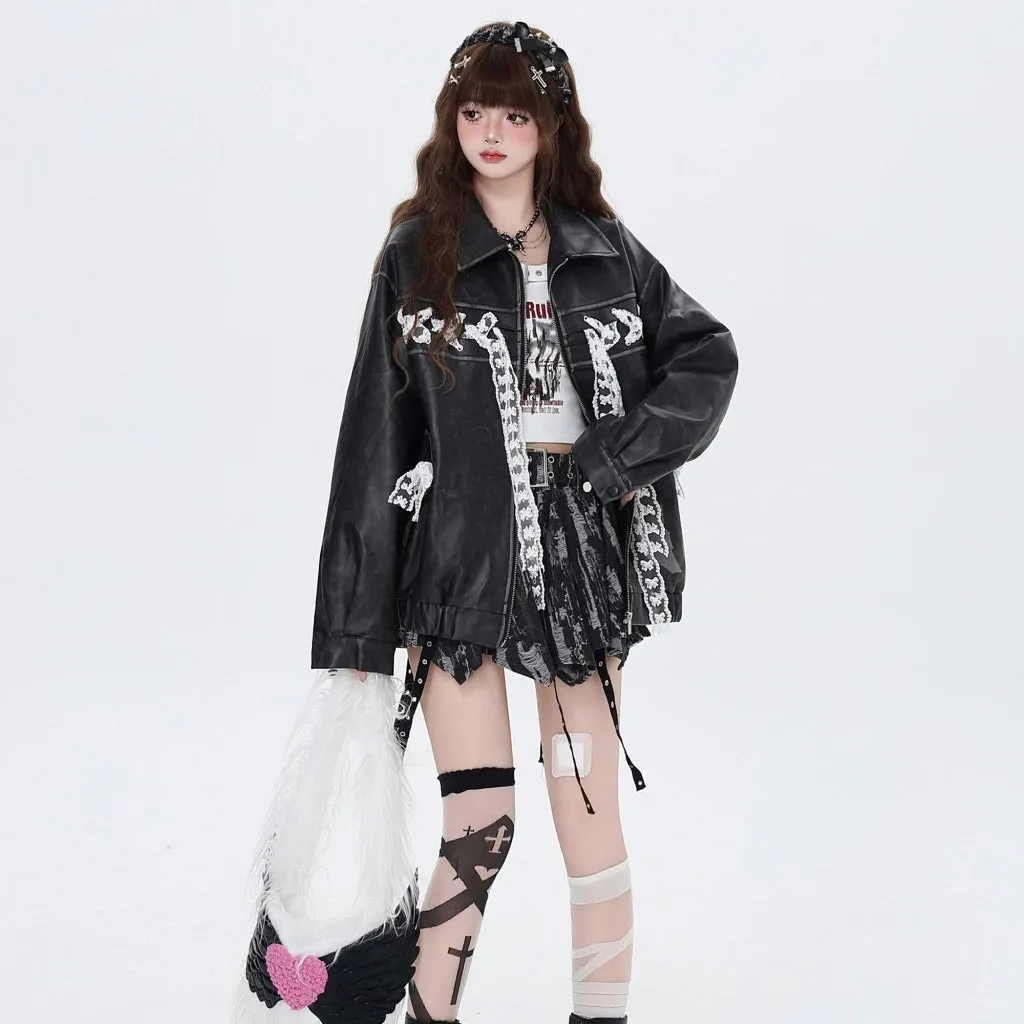 Sweet Girl Style Pink Loose Coat
